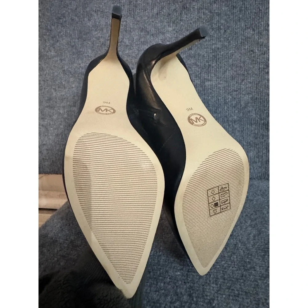 NWOB Michael Kors Black Leather Pointed Toe Stiletto Ankle Boots SG23D 9M - Picture 5 of 8